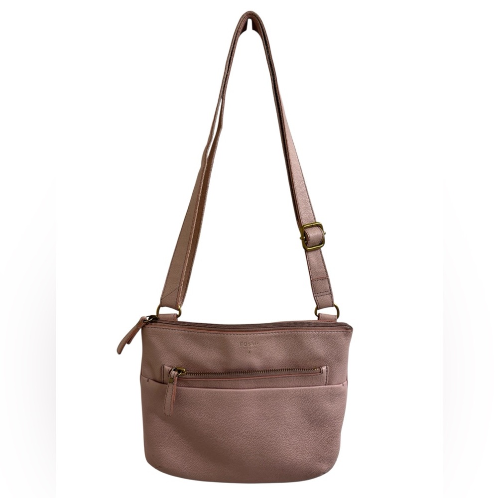Fossil Blush Pink Leather Crossbody Bag - Picture 2 of 9